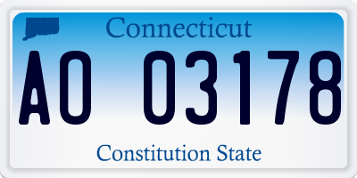 CT license plate AO03178