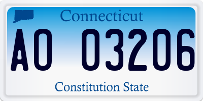 CT license plate AO03206