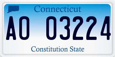 CT license plate AO03224