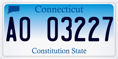 CT license plate AO03227