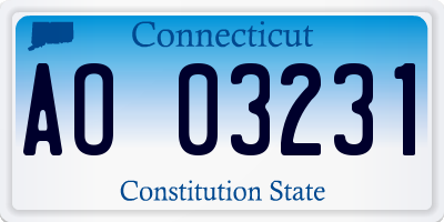 CT license plate AO03231
