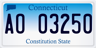 CT license plate AO03250