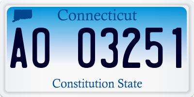 CT license plate AO03251