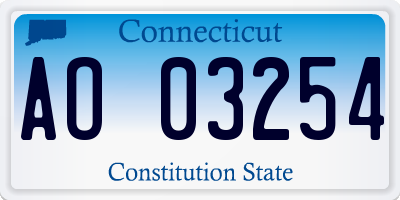 CT license plate AO03254