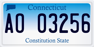 CT license plate AO03256
