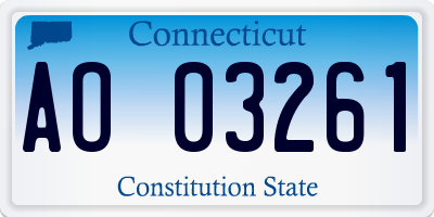 CT license plate AO03261