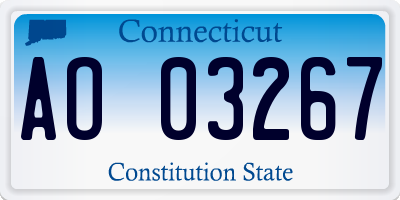 CT license plate AO03267