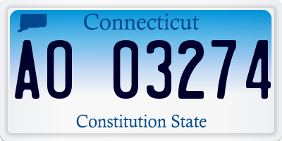 CT license plate AO03274