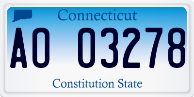 CT license plate AO03278