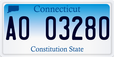 CT license plate AO03280