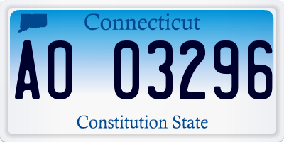 CT license plate AO03296