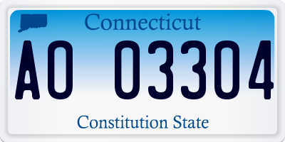 CT license plate AO03304