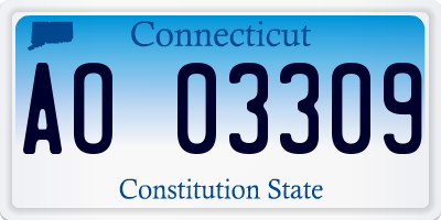 CT license plate AO03309