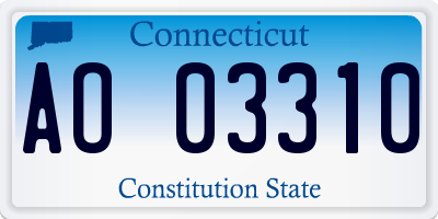 CT license plate AO03310