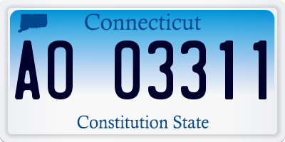 CT license plate AO03311