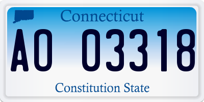 CT license plate AO03318
