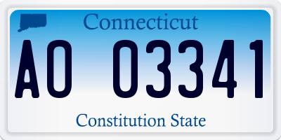 CT license plate AO03341