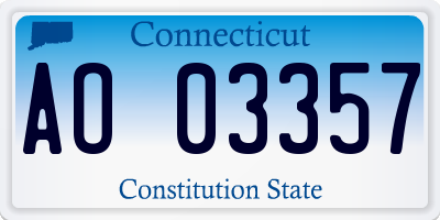 CT license plate AO03357
