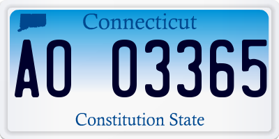 CT license plate AO03365