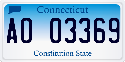 CT license plate AO03369