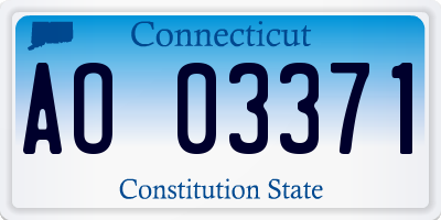 CT license plate AO03371