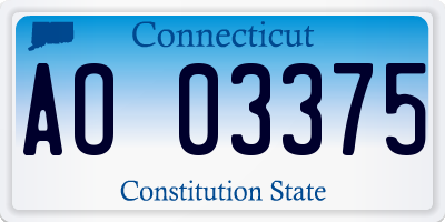 CT license plate AO03375