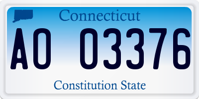 CT license plate AO03376