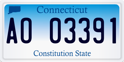 CT license plate AO03391