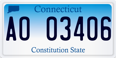 CT license plate AO03406
