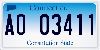 CT license plate AO03411