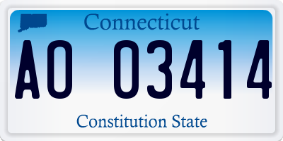 CT license plate AO03414