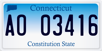 CT license plate AO03416