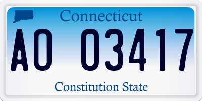 CT license plate AO03417