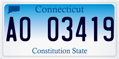 CT license plate AO03419