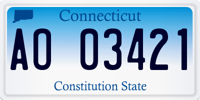 CT license plate AO03421