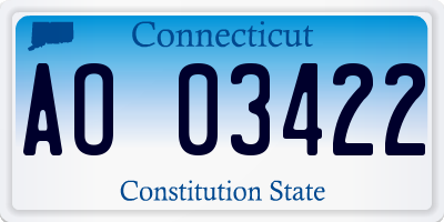 CT license plate AO03422