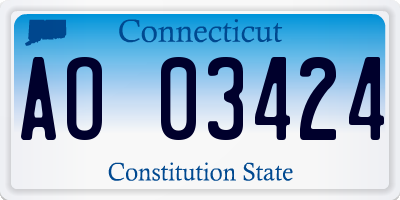 CT license plate AO03424