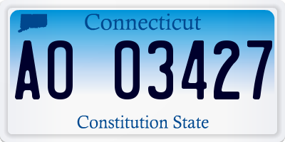 CT license plate AO03427