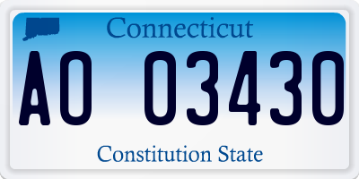 CT license plate AO03430