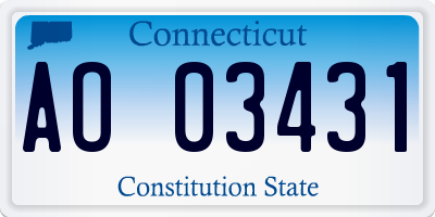 CT license plate AO03431