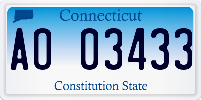 CT license plate AO03433
