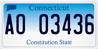 CT license plate AO03436