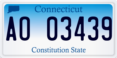 CT license plate AO03439