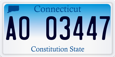 CT license plate AO03447