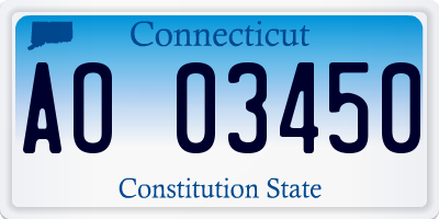CT license plate AO03450