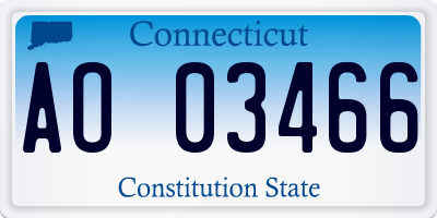 CT license plate AO03466