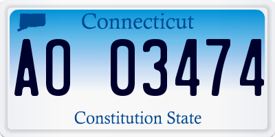 CT license plate AO03474