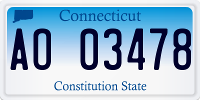 CT license plate AO03478