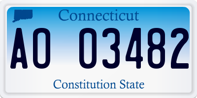 CT license plate AO03482