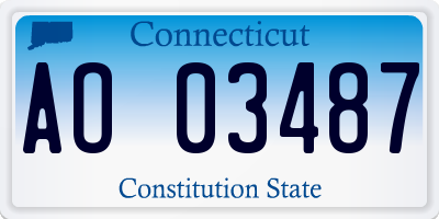 CT license plate AO03487